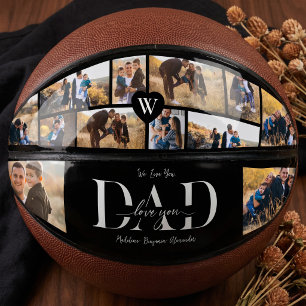 Ballon De Basket Collage Photo Personnalisé Papa 'Nous t'aimons Pap