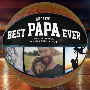 Ballon De Basket Cool MEILLEUR PAPA JAMAIS Moderne Photo Collage te