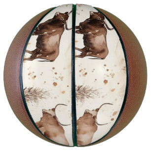Ballon De Basket Cowboy des vaches des Highlands de l'Ouest