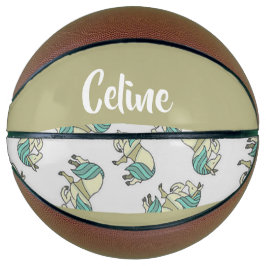 Ballon De Basket Custom name cute horses pattern