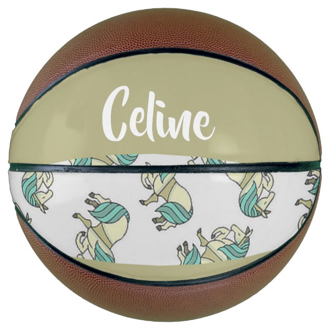 Ballon De Basket Custom name cute horses pattern (Devant)