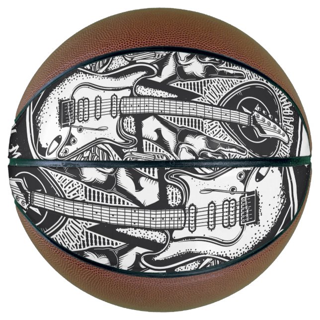 Ballon De Basket Design Guitar Rock (Devant)