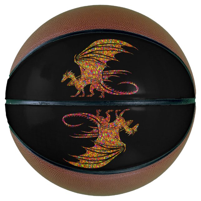 Ballon De Basket Dragon de mosaïque Extraordinaire (Devant)