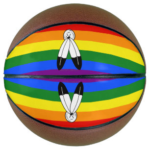 Ballon De Basket Drapeau de fierté bispirituel de SlipperyJoe's sym