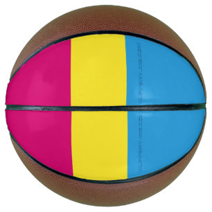 Ballon De Basket Drapeau de fierté pansexuelle SlipperyJoe rose amb