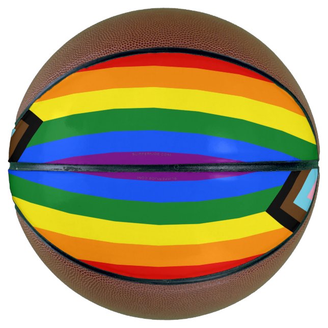 Ballon De Basket Drapeau de fierté Progress Pride de SlipperyJoe si (Devant)