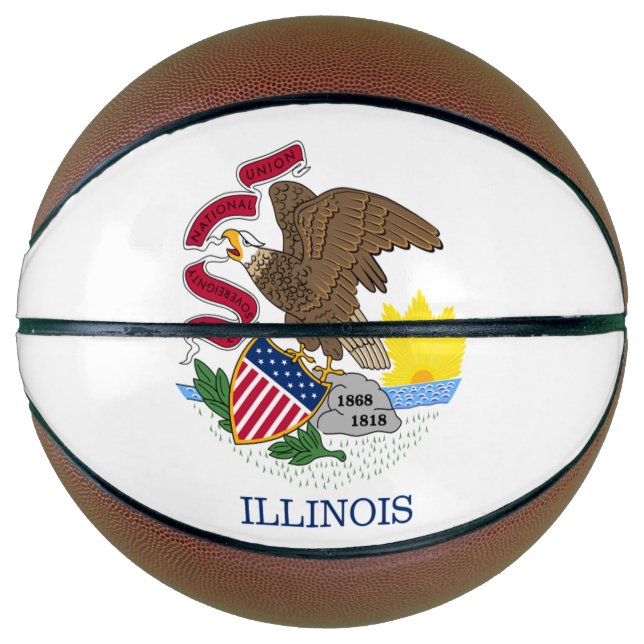 Ballon De Basket Drapeau de l'Illinois (Devant)
