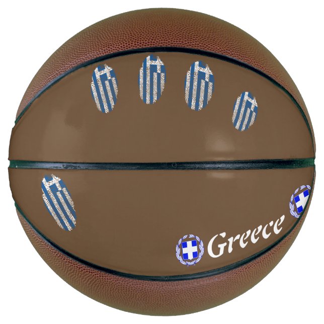 Ballon De Basket Drapeau d'empreintes digitales grec (Devant)