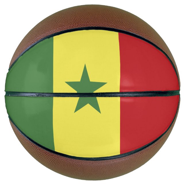 Ballon De Basket drapeau du Sénégal (Devant)