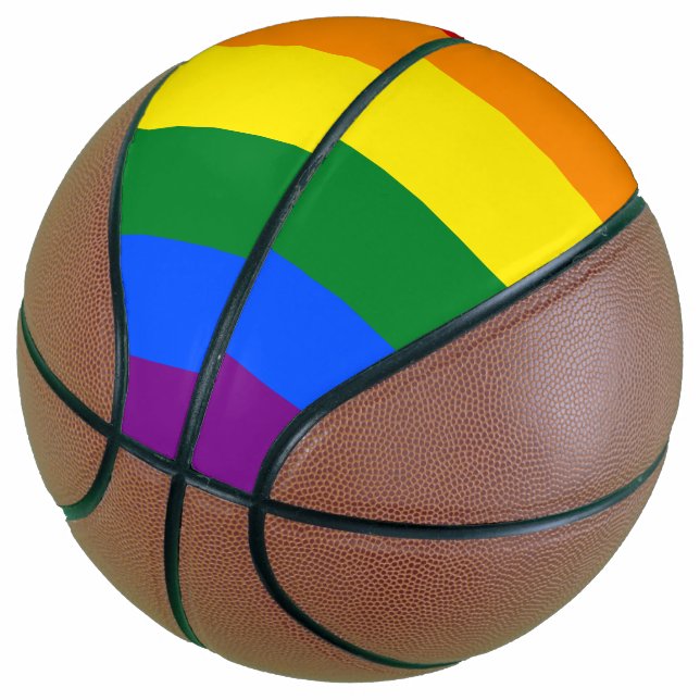 Ballon De Basket Drapeau Gay pride arc-en-ciel LGBT (Incliné)
