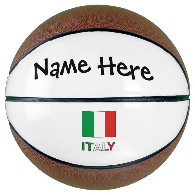 Ballon De Basket Drapeau italien avec votre nom (Devant)