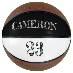 Ballon De Basket Écran noir et blanc avec numéro de nom personnalis