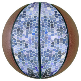 Ballon De Basket Elégante mosaïque bleue glace, moderne