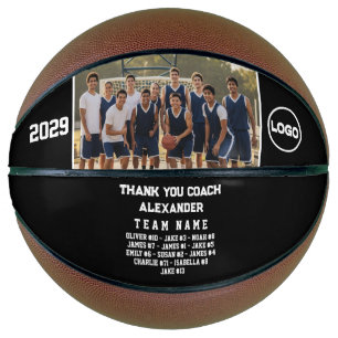 Ballon De Basket Entraîneur Merci - Personnalisé Photo d'équipe et 