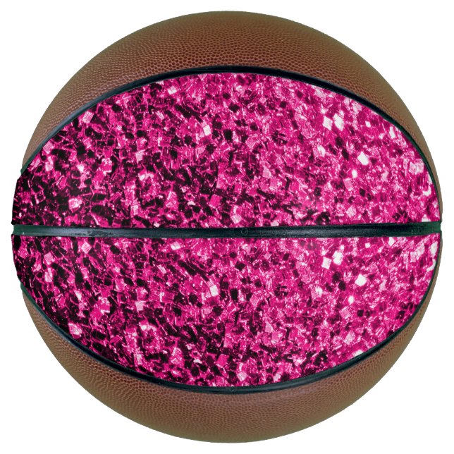 Ballon De Basket Flamme de parties scintillant rose chaud (Devant)