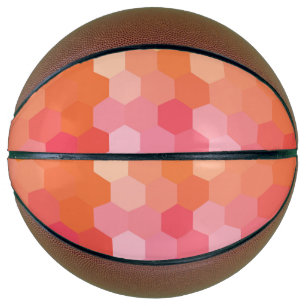 Ballon De Basket Formes Hexagones géométriques jaune rose