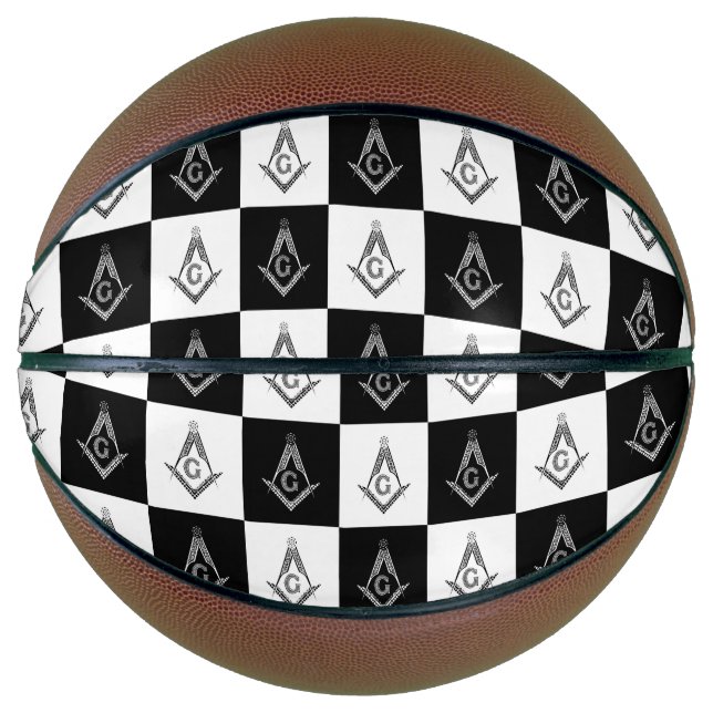 Ballon De Basket Freemason À damiers Motif (Devant)