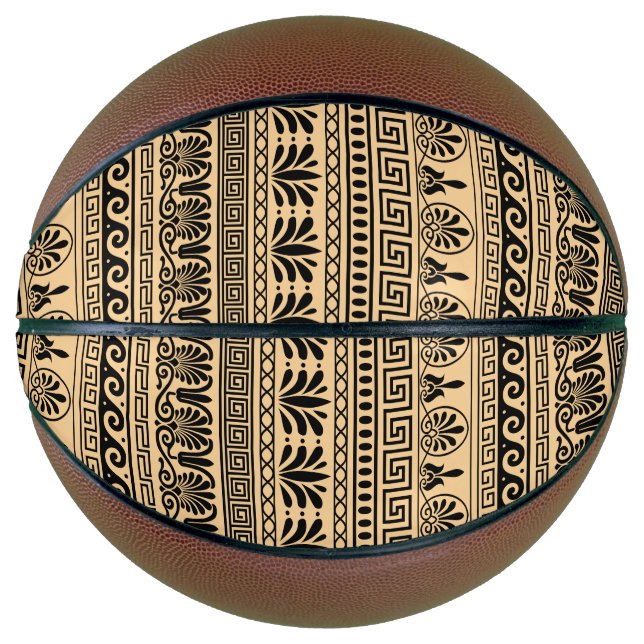 Ballon De Basket Fret grec, Motif méditerranéen, Brown (Devant)