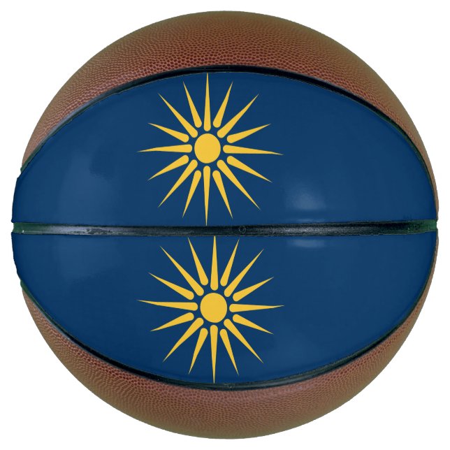 Ballon De Basket Fullsize Basketball with Flag of Macedonia (Devant)