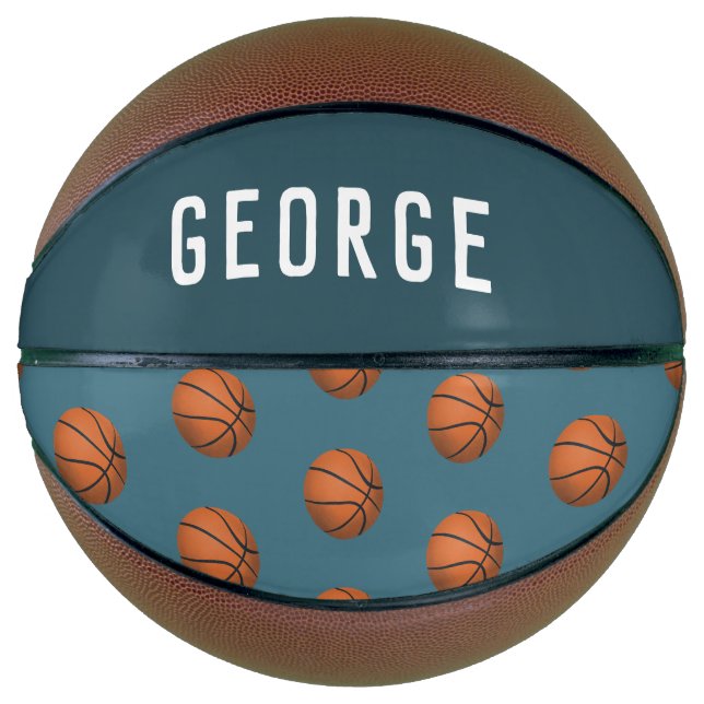 Ballon De Basket Garçons Amusants Bleu Moderne Basketball Enfants (Devant)