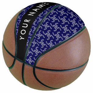 Ballon De Basket Garland de Noël, Bleu, Votre nom, Personnaliser