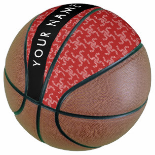 Ballon De Basket Garland de Noël, Rouge, Votre nom, Personnaliser