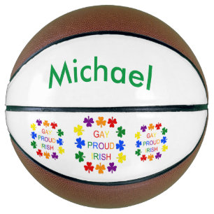 Ballon De Basket Gay Fier Irlandais LGBT Rainbow Shamrocks