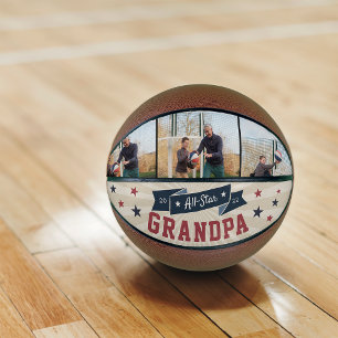 Ballon De Basket Grand-père étoile photo personnalisée