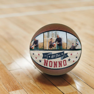 Ballon De Basket Grand-père photo personnalisée Nonno étoile
