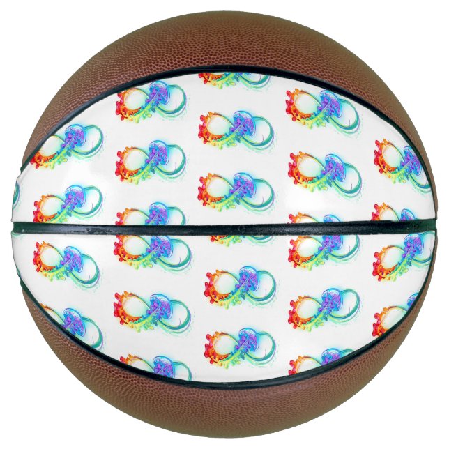 Ballon De Basket Infinity avec Rainbow Jellyfish (Devant)