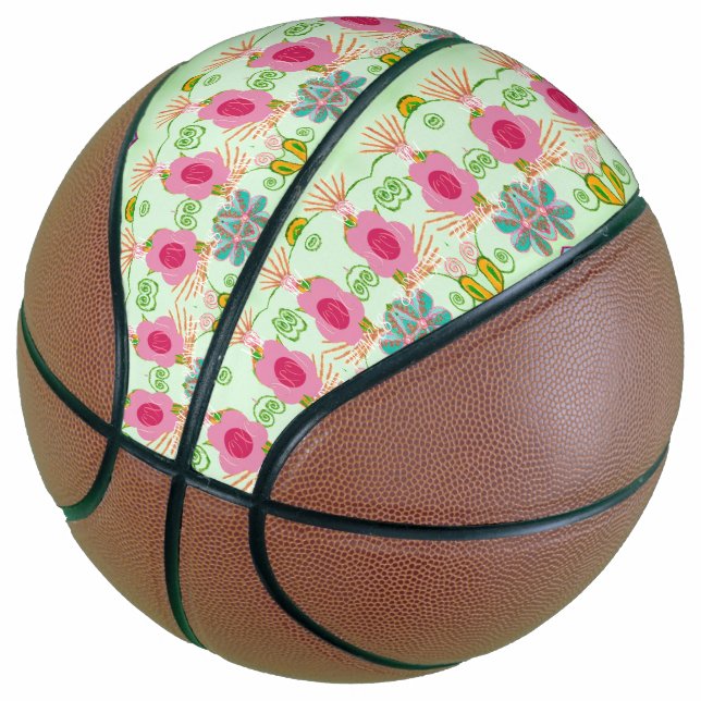 Ballon De Basket Jardin Éclectique Enchantant : Beauté Florale Dive (Incliné)