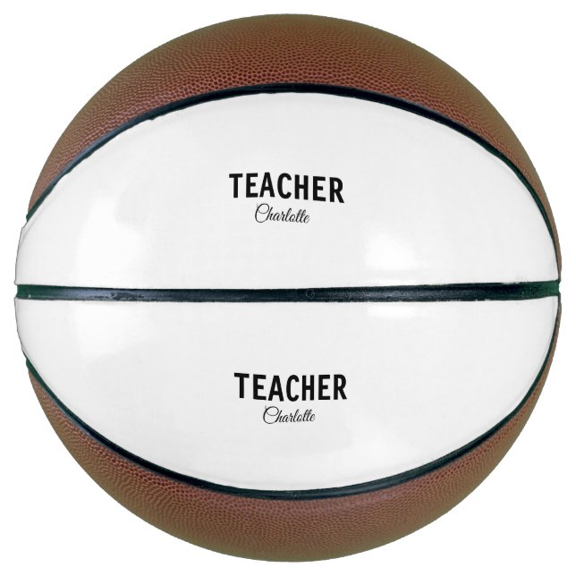 Ballon De Basket Je suis enseignant école Collegeajouter votre nom  (Devant)