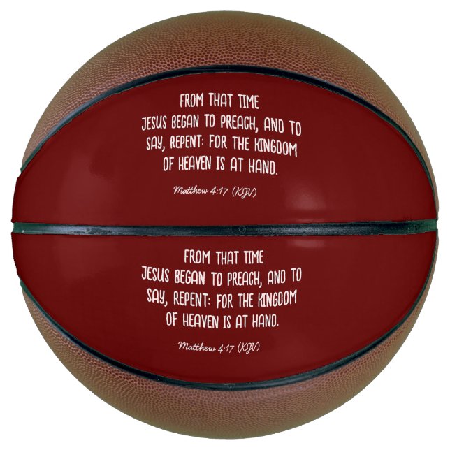 Ballon De Basket JÉSUS Commence À Prêcher : Repens - Noël Moderne (Devant)