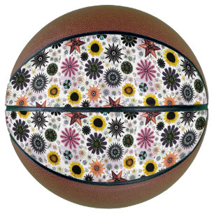 Ballon De Basket Joli motif de fleurs vintage sans couture