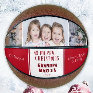 Ballon De Basket Joli Noël Grand-père 3 Photo Collage