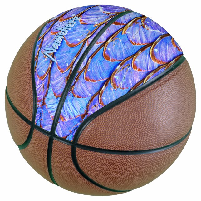 Ballon De Basket Joue comme une fille ! Ailes papillon personnalisé (Incliné)