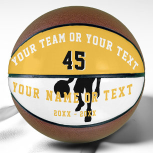 Ballon De Basket Joueur Jaune Personnalisé Silhouette Team Kids