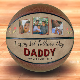 Ballon De Basket Joyeux 1er jour du Père Papa Keepsaké 3 Photo