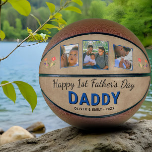 Ballon De Basket Joyeux 1er jour du Père Papa Keepsaké 3 Photo