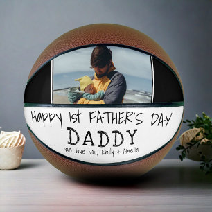 Ballon De Basket Joyeux 1er Père`s Day Papa Photo 