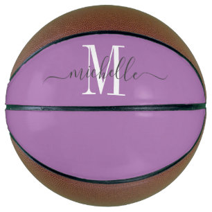 Ballon De Basket Lavande de fille monogramme personnalisée