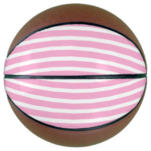 Ballon De Basket Lavande rose blanc simple horizontale triée