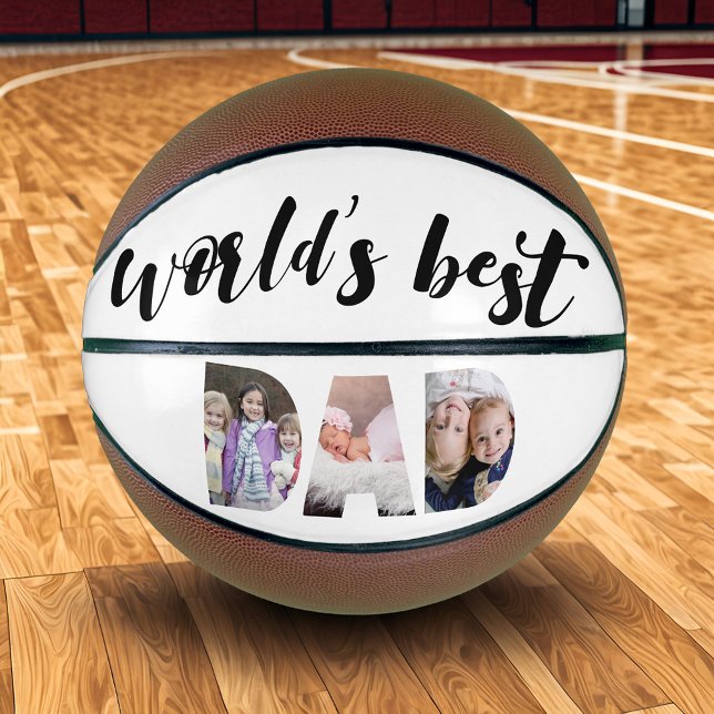 Ballon De Basket Le meilleur papa du monde | Photo Fête des pères (Créateur téléchargé)