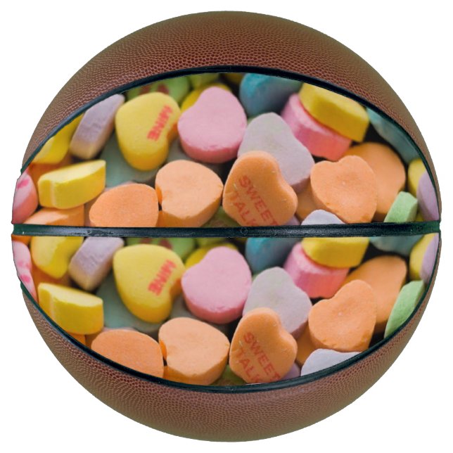 BALLON DE BASKET LES COEURS DE LA BOUGIE DE VALENTINE (Devant)