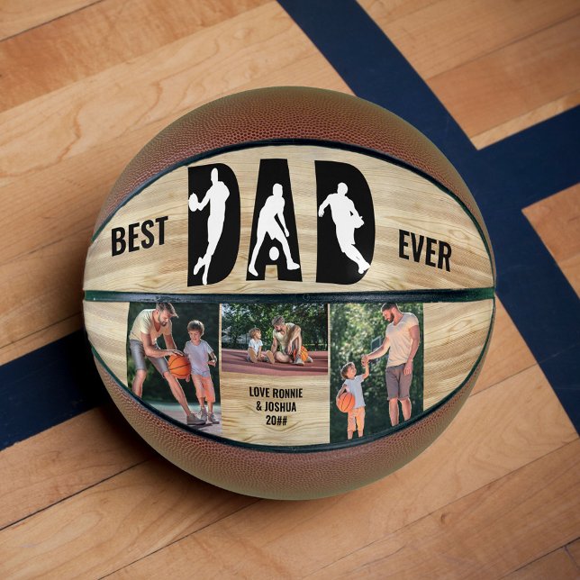 Ballon De Basket Lettre photo Meilleur papa Jamais 3 Basketball Déc (Créateur téléchargé)
