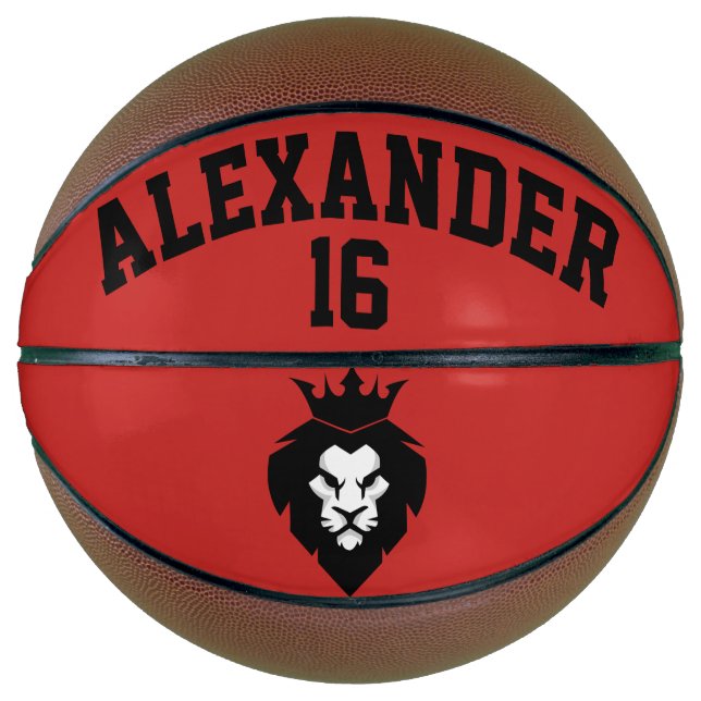 Ballon De Basket Lion noir avec couronne (Devant)