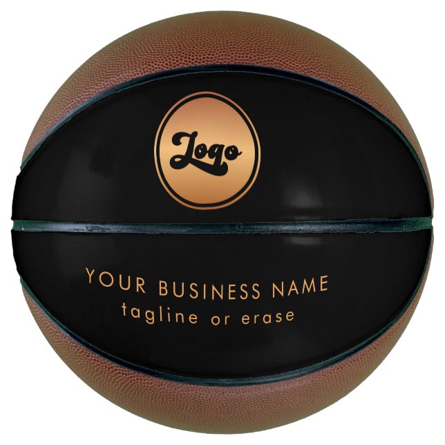 Ballon De Basket Logo d'entreprise Gold Personnalisé Marque Noir (Devant)