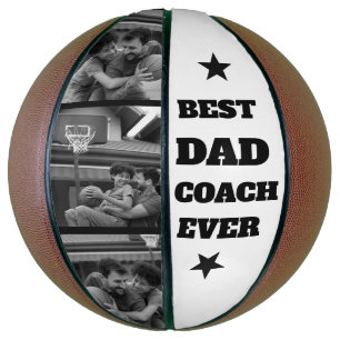 Ballon De Basket Meilleur Coach Papa Moderne Collage Photo Cool