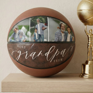 Ballon De Basket Meilleur grand-père en cuir Fête des pères cadeau 
