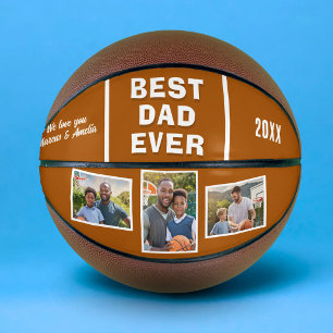 Ballon De Basket Meilleur Papa Actuel Collage de 3 Photos Fête des
